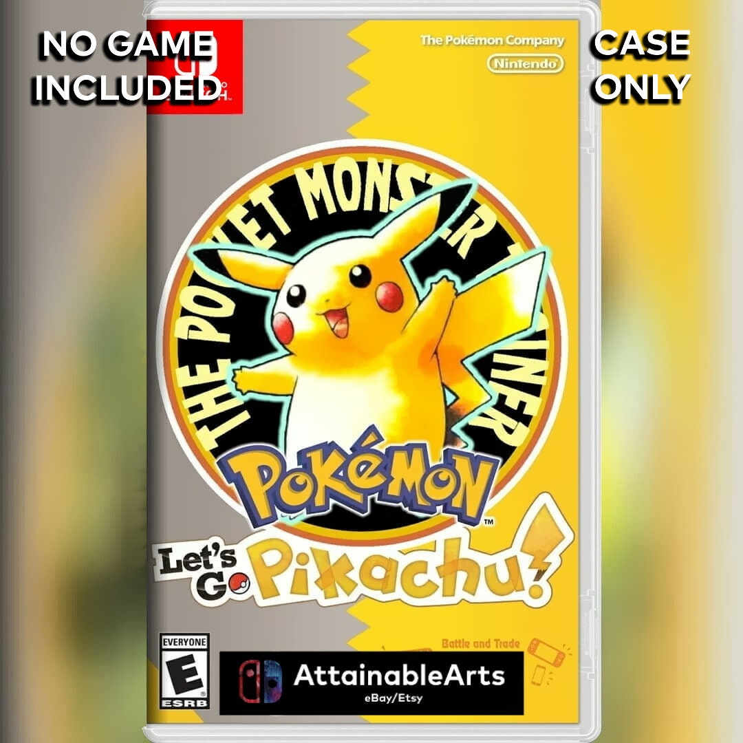 Pokémon Let's Go Pikachu - Custom Nintendo Switch Boxart with Physical Game Case (No Game Incl.) __etsy:3021380414