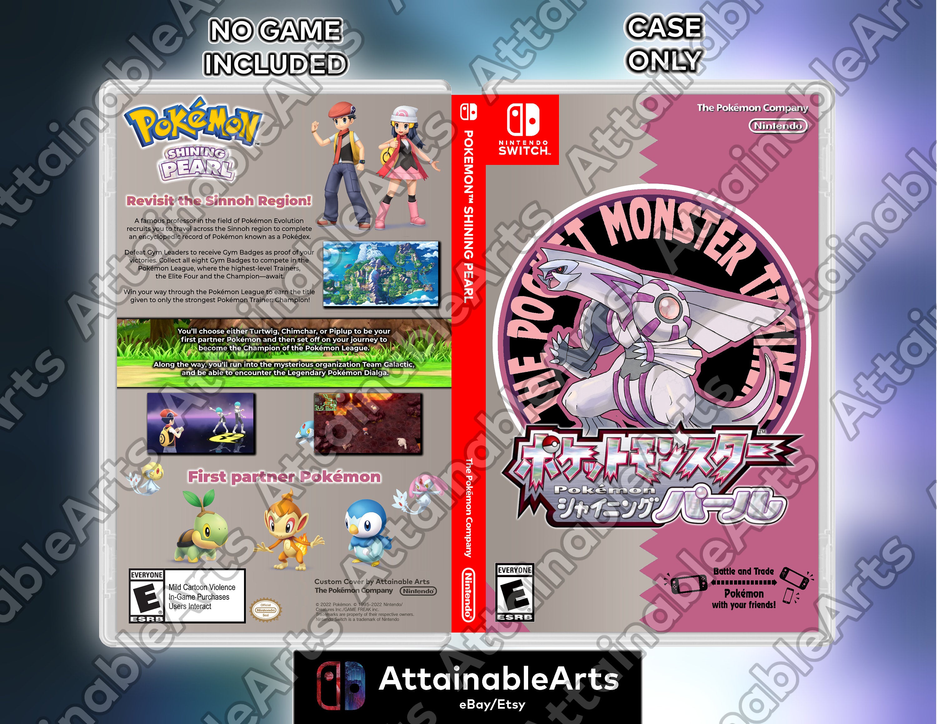 Pokémon Shining Pearl / Pearl Remake - Retro Custom Nintendo Switch Boxart with Physical Game Case (No Game Incl.) __etsy:3490772160