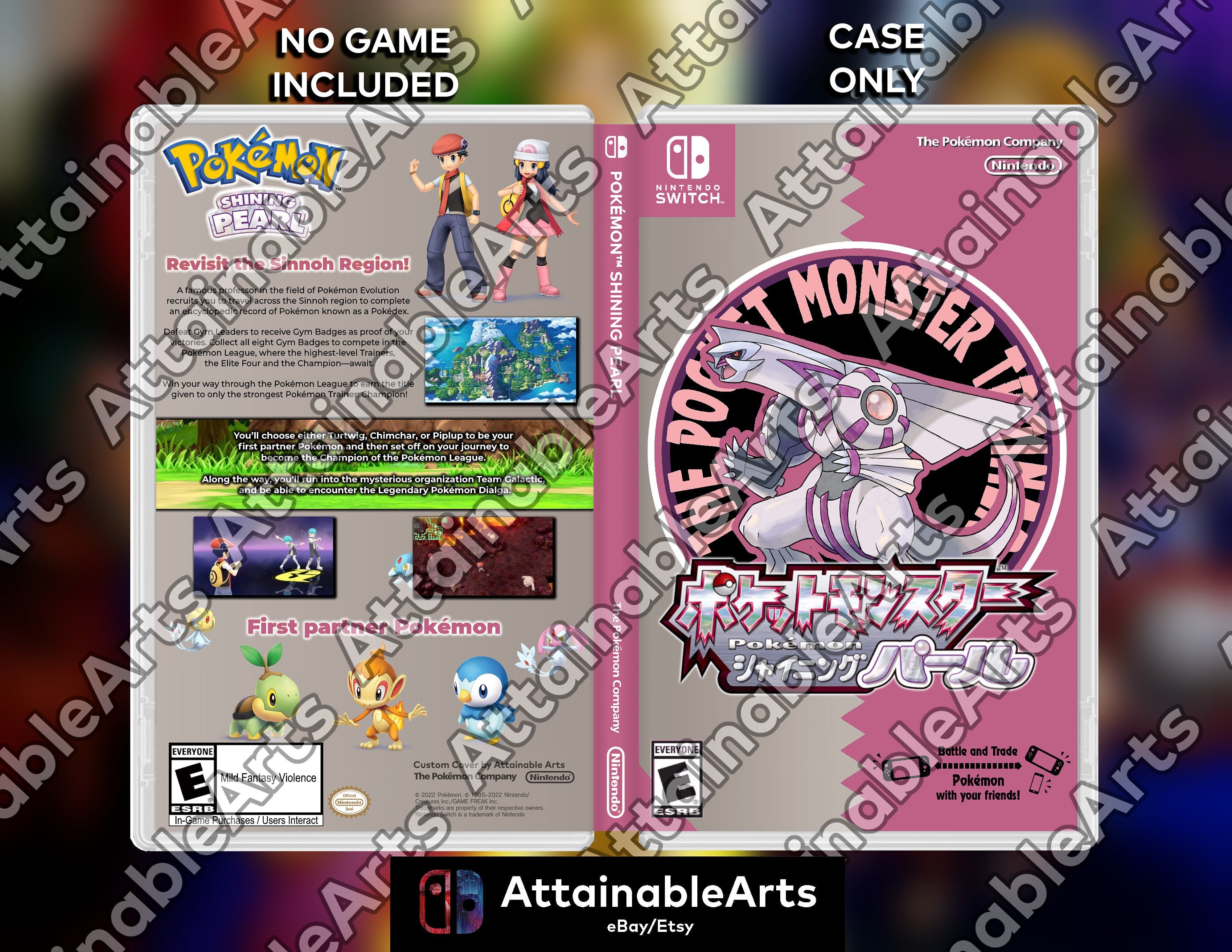 Pokémon Shining Pearl / Pearl Remake - Retro Custom Nintendo Switch Boxart with Physical Game Case (No Game Incl.) __etsy:3802157634