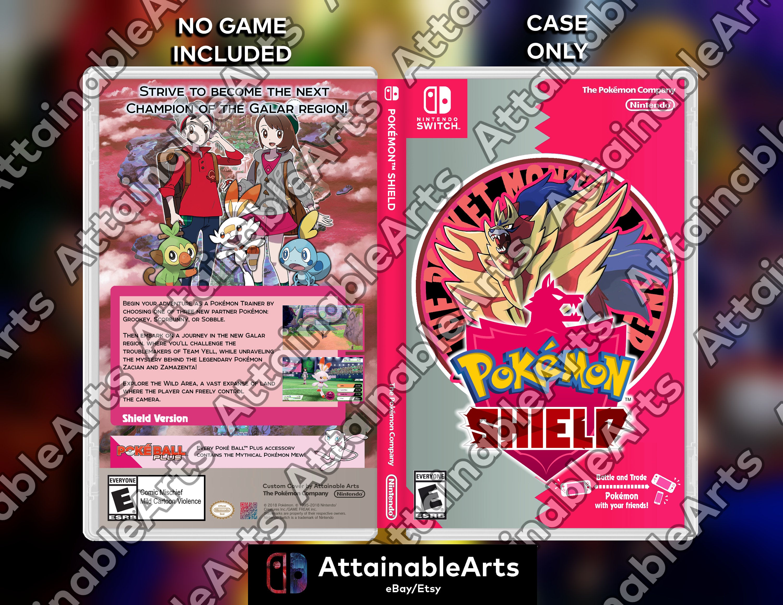 Pokémon Shield - Custom Nintendo Switch Boxart with Physical Game Case (No Game Incl.) __etsy:3802158630