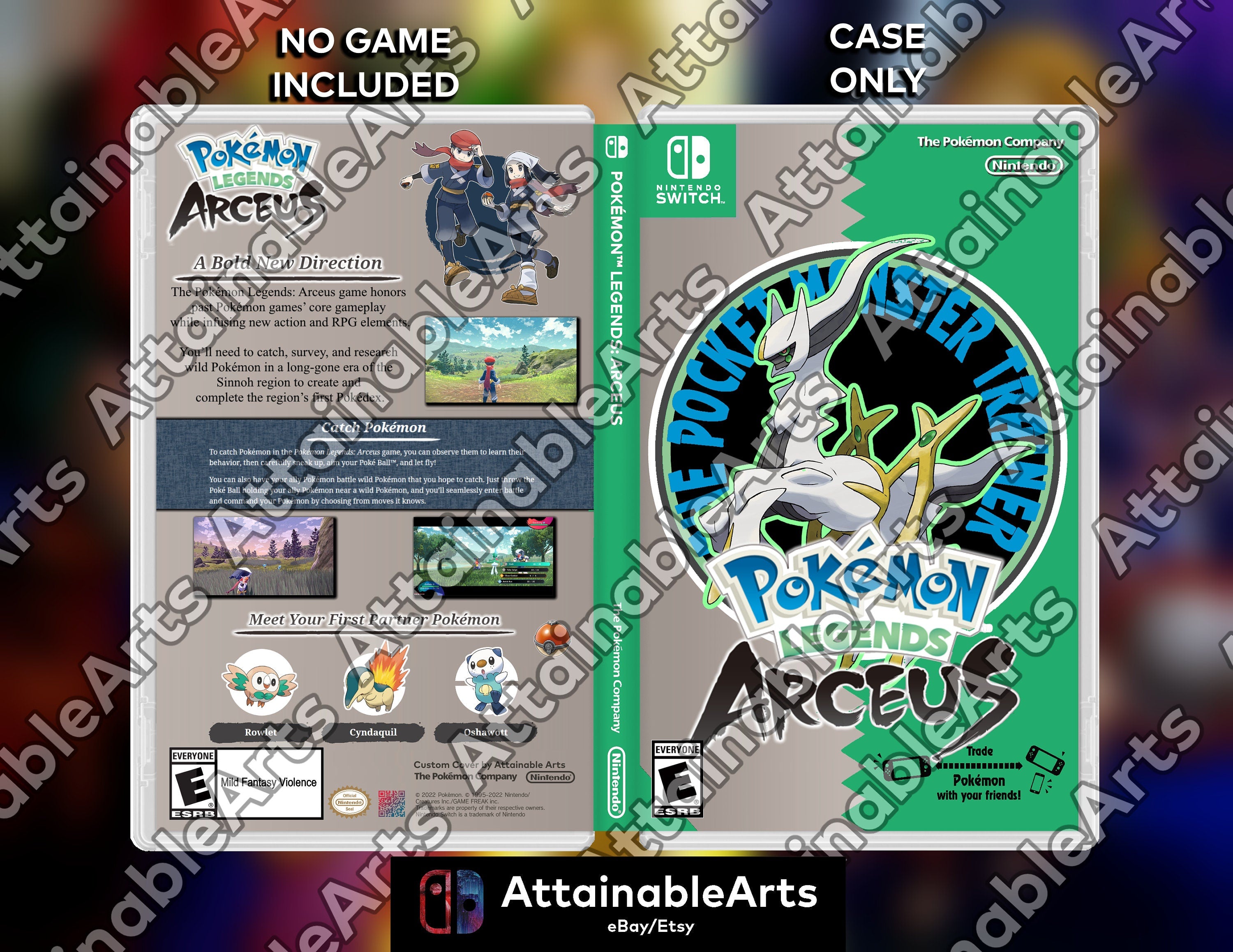 Pokémon Legends: Arceus - Custom Nintendo Switch Boxart with Physical Game Case (No Game Incl.) Pokemon Legends Arceus __etsy:3802165496