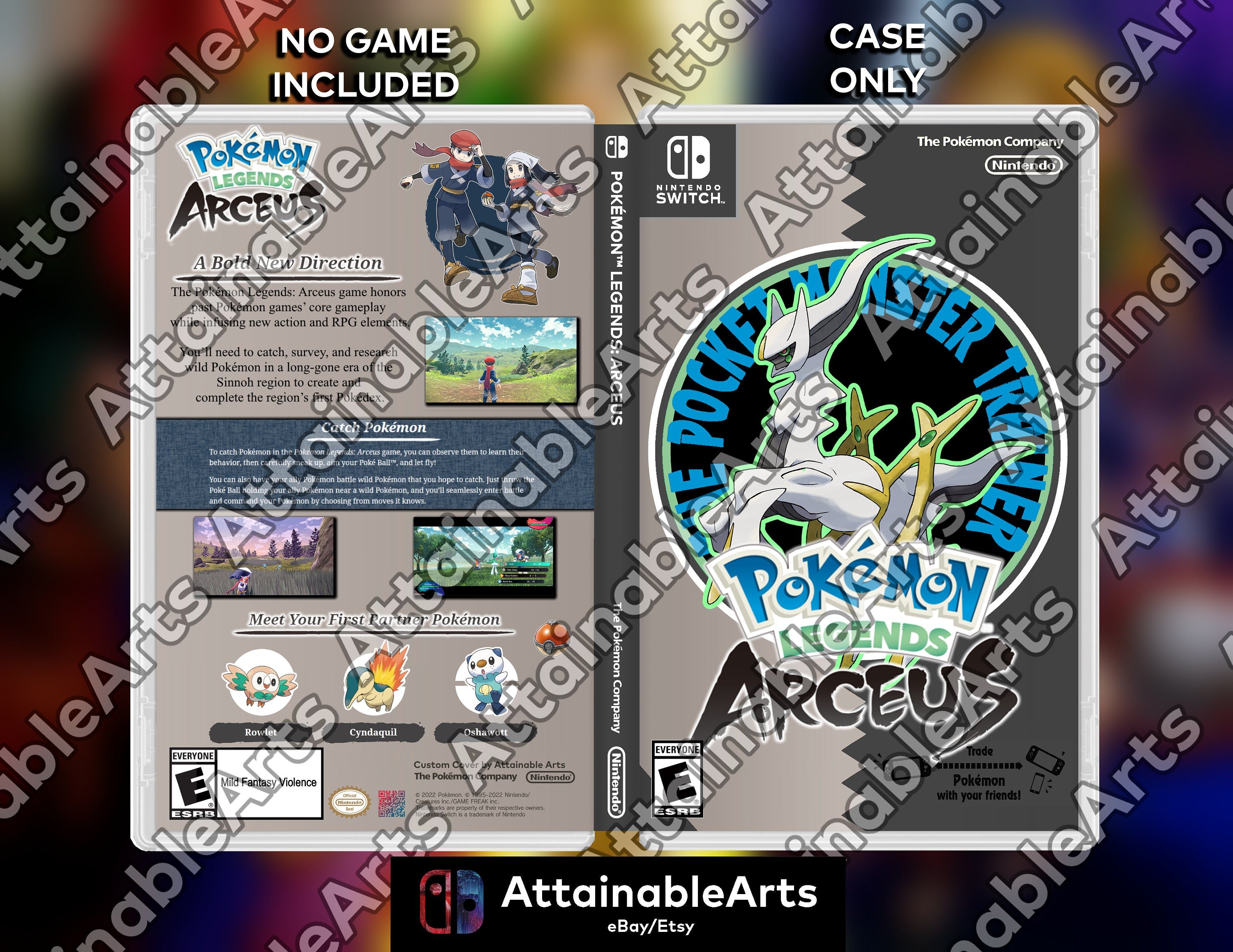 Pokémon Legends: Arceus - Custom Nintendo Switch Boxart with Physical Game Case (No Game Incl.) Pokemon Legends Arceus __etsy:3802166220