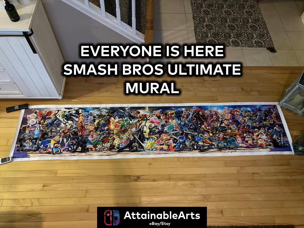 Sora DLC Super Smash Bros Ultimate Mural - Everyone is here Mural - Canvas Print (etsy image id: 6615048459)
