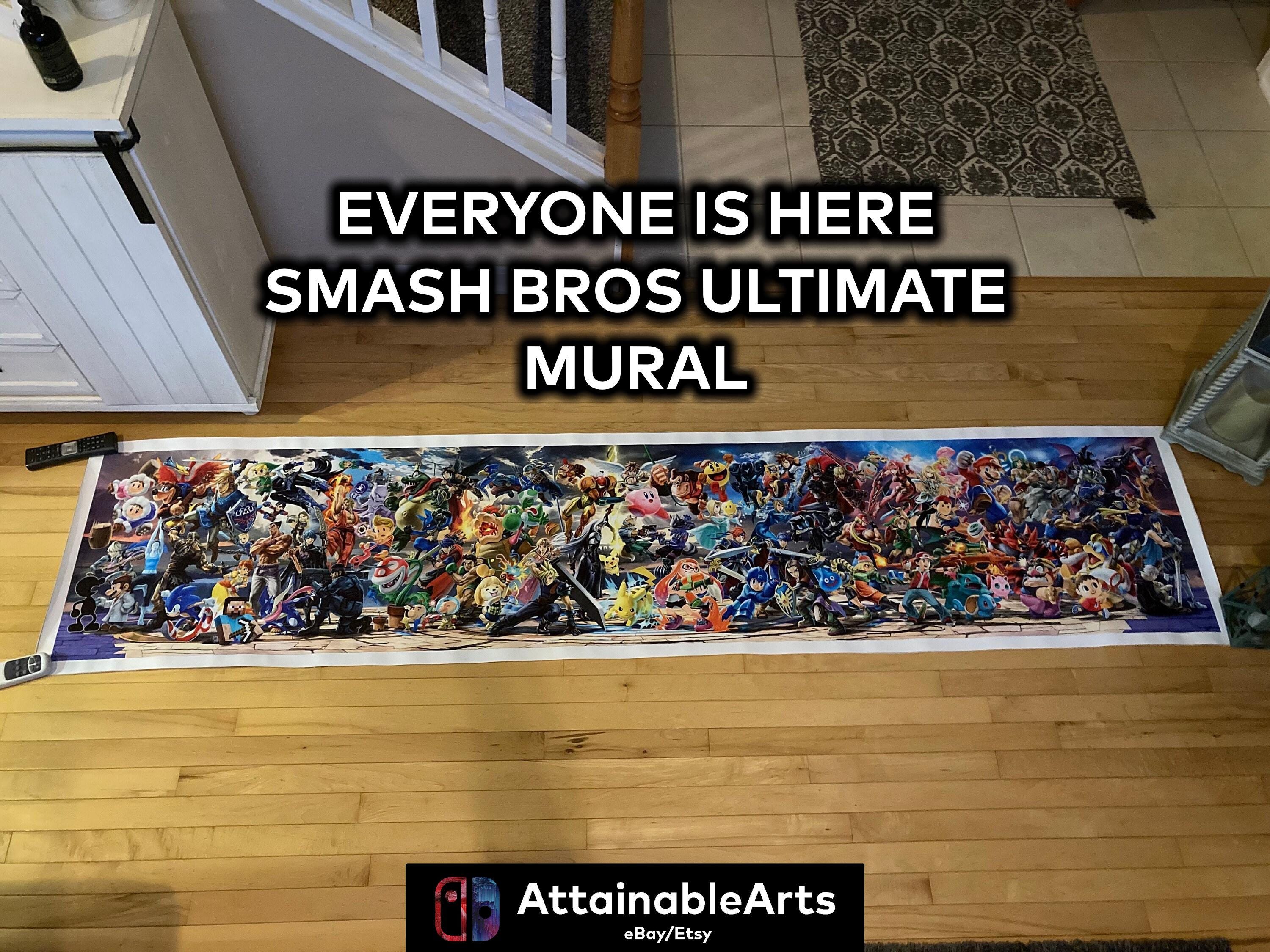 Sora DLC Super Smash Bros Ultimate Mural - Everyone is here Mural - Canvas Print (etsy image id: 6615048459)