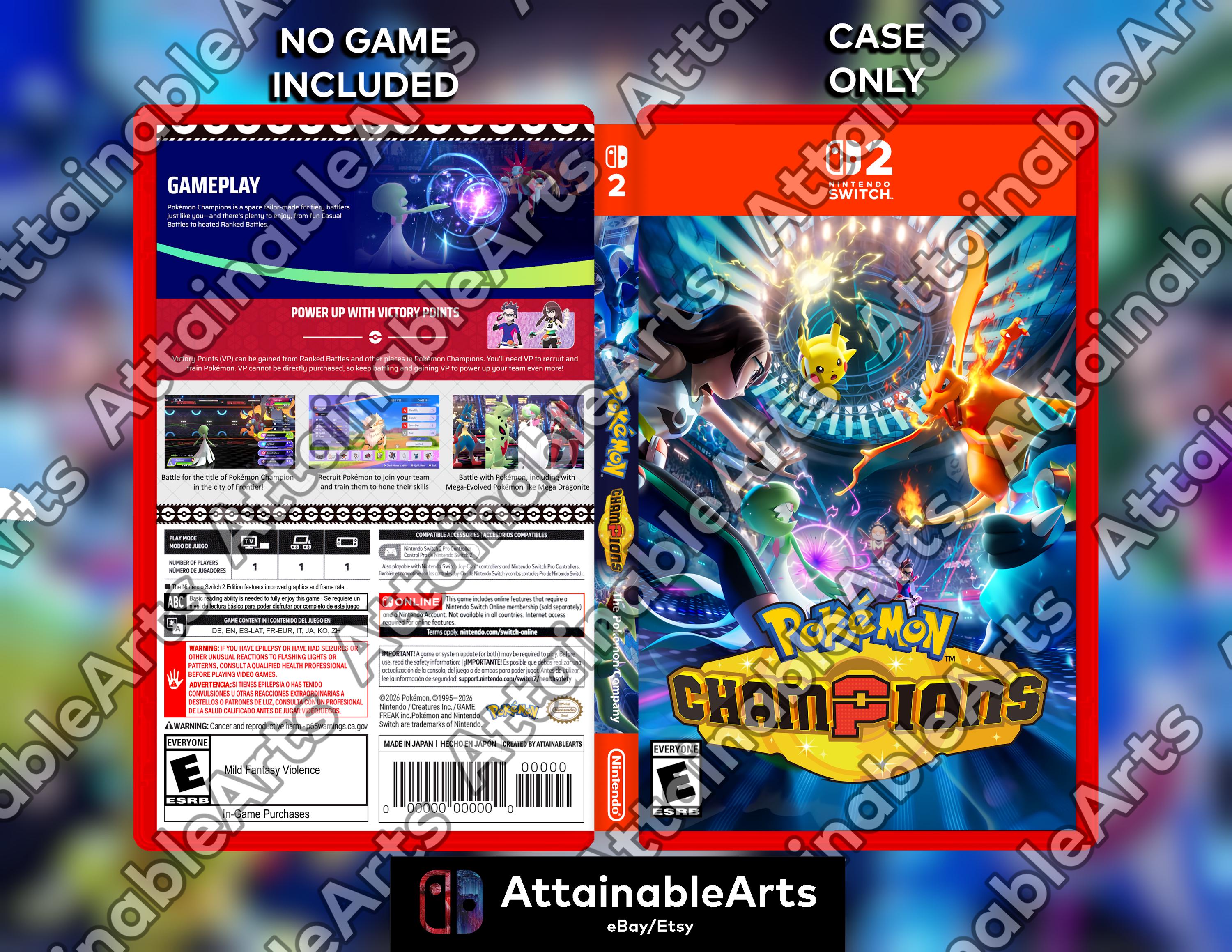 Pokémon Champions - Custom Nintendo Switch 2 Boxart with Physical Game Case (No Game Incl. SINGLE SIDED PRINT) (etsy image id: 7943151923)